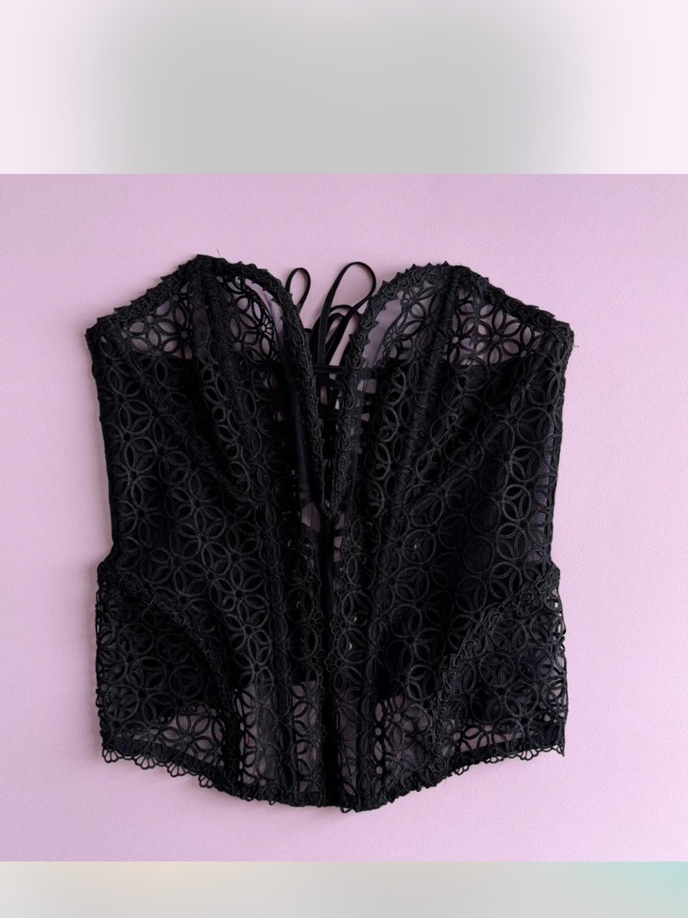 Black Lace Corset Bustier Top